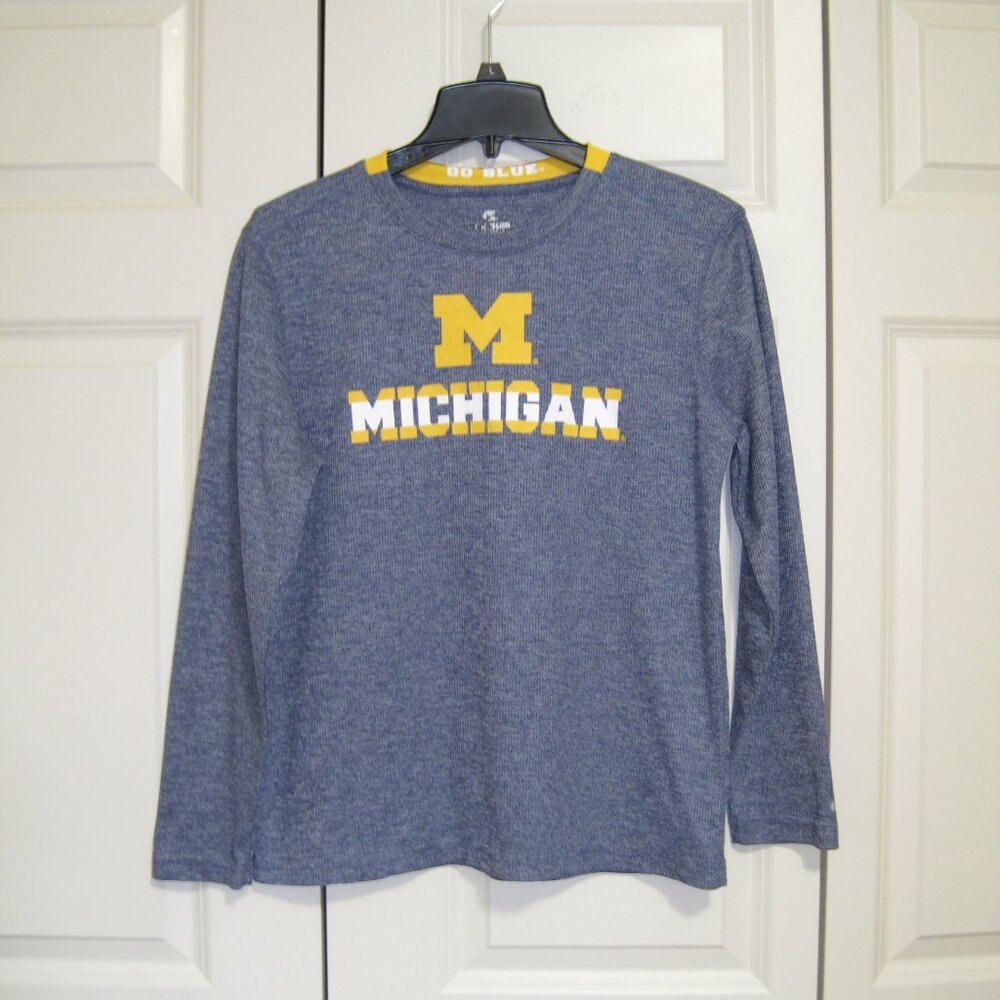 Colosseum Kids Long Sleeve waffle Tee - Blue and Yellow